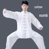 Unisex Cotton Linen Tai Chi Suit - Summer Martial Arts Practice & Competition Wear