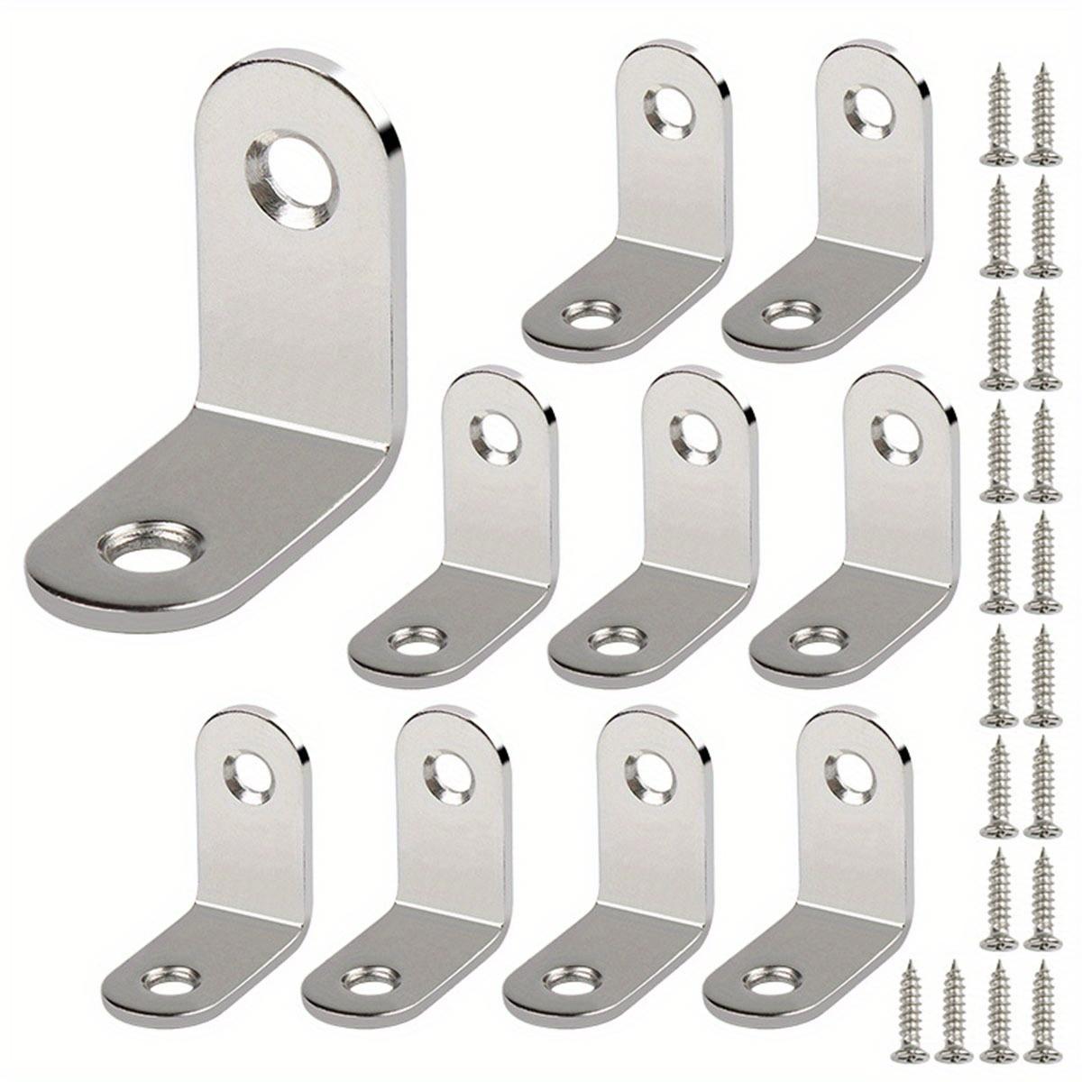 

10pcs L-shaped Bracket Corner Bracket Set With Screws, Stainless Steel Corner Bracket 20mm/0.79in