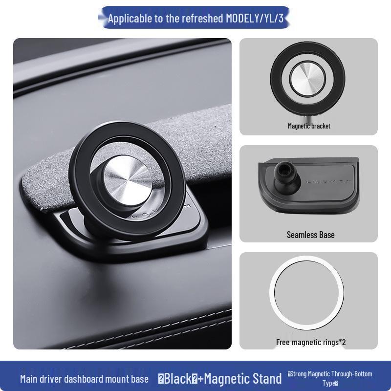 Tesla Model Y/3 Magnetic Phone Holder with Glueless Buckle Base