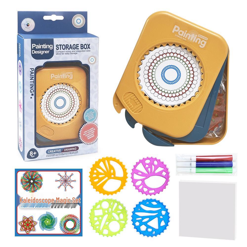 Children's Versatile Kaleidoscope Art Set: Drawing Rulers & Magic Storage