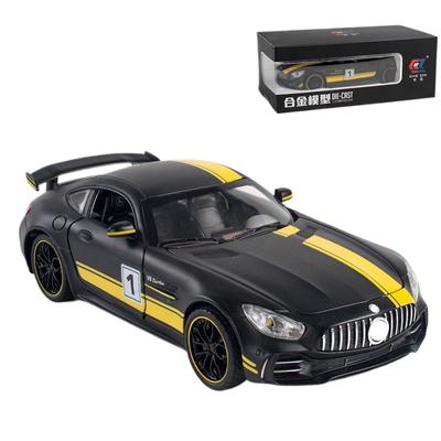 1/24 BENZ GTR Alloy Car Model High Simulation Diecasts Toy with Sound and Light Pull Back Vehicles Decoration Toys for Kids Gift