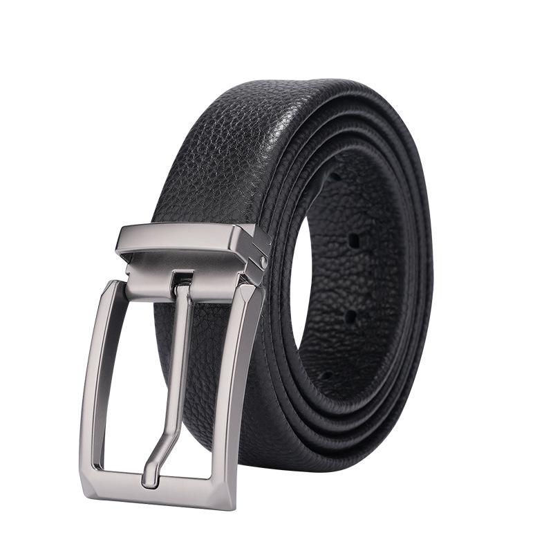 First Layer Cowhide Men s Business Pin Buckle Belt Cowhide Genuine Leather Embossed Soft Cowhide Belt 130cm