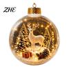 Indoor Party Ambient Lights Light Up Christmas Scene Ball Ornament with Warm LED Glowing Holiday Story for Clear Acrylic Hanging Balls Tree Decor and