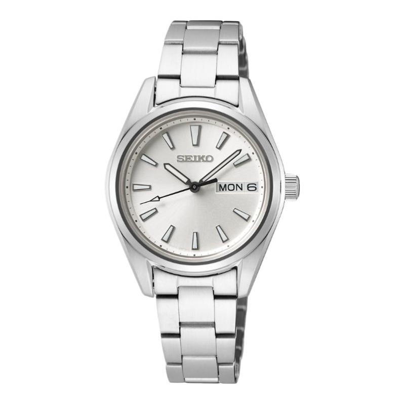 SEIKO Life Waterproof Quartz Steel Strap 29.8mm Women s Watch Silver Dial SUR349 синий