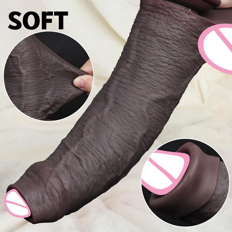 Wearable Realistic Strapon Dildo Skin Testicles Sliding Anal Vagina Sexy Adult Masturbation Big Penis For Women Sex Toys Dildos