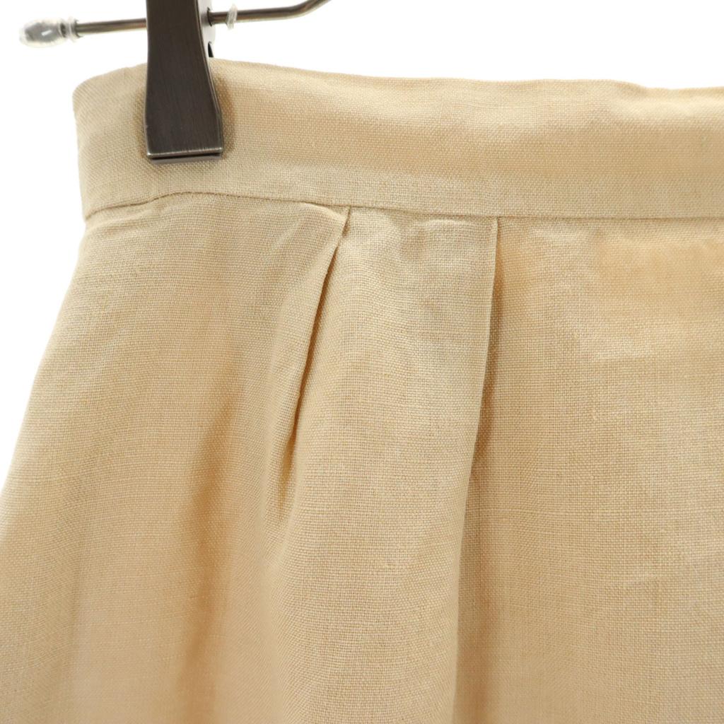 CELINE French linen Midi length Tight Skirt 38 beige Women Used