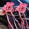 2Pcs Bowknot Ribbon Wedding Car Flower Suction Cup Wedding Decoration  Car Handle