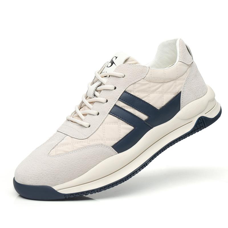 

Inner height-increasing men s shoes leather breathable ice silk canvas shoes men s casual board shoes sports trendy shoes versatile soft-soled shoes 44