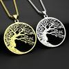 Tree Of Life Hair Chain Stainless Steel Silver Color Fashion Necklace For Women Men Nature Jewelry Accessory