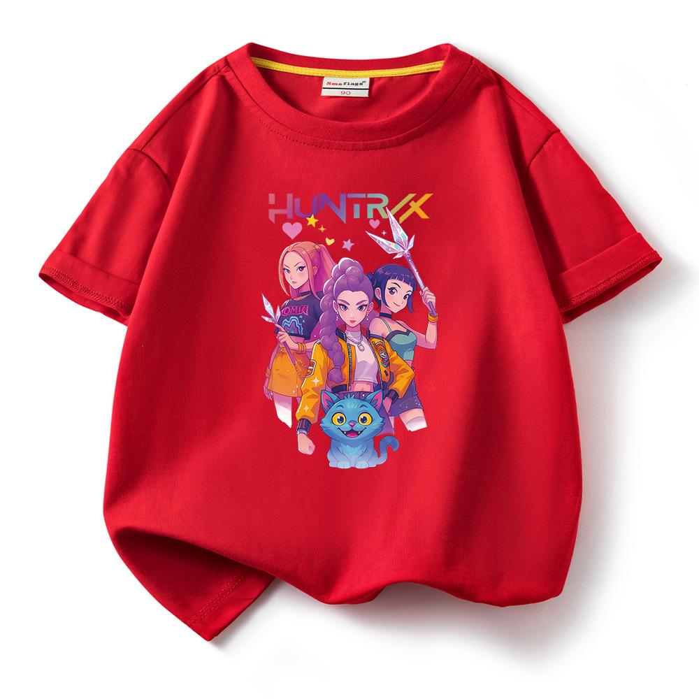 KPop Demon Hunters Children's Cotton Cartoon T-Shirt