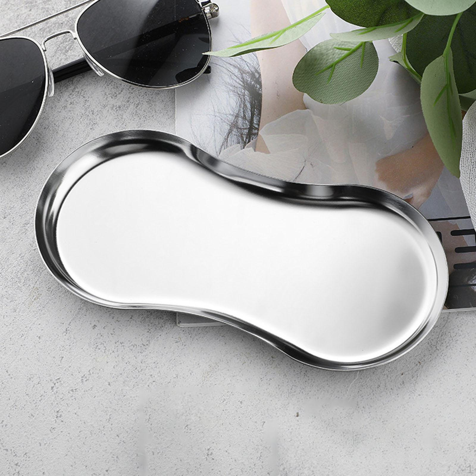 

Поднос для ванной комнаты, органайзер для ювелирных изделий, сережек, декоративное хранилище для дома серебряный