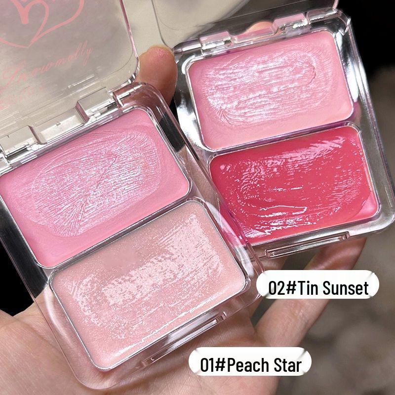

Snow Jasmine Water Glow Blush Palette: Natural, Long-Lasting, Smudge-Proof, Versatile Rouge Beauty Makeup. 02#Tin Sunset