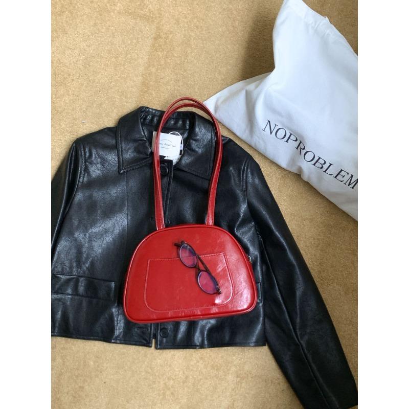 

Saddle bag niche high sense fashion trend bowling bag niche design shoulder bag women красный