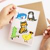 50Pcs Graffiti Sticker Waterproof Clear Printing DIY PVC Cute Cartoon Animal Pig Pattern Laptop Skateboard Decal Stationery Supplies