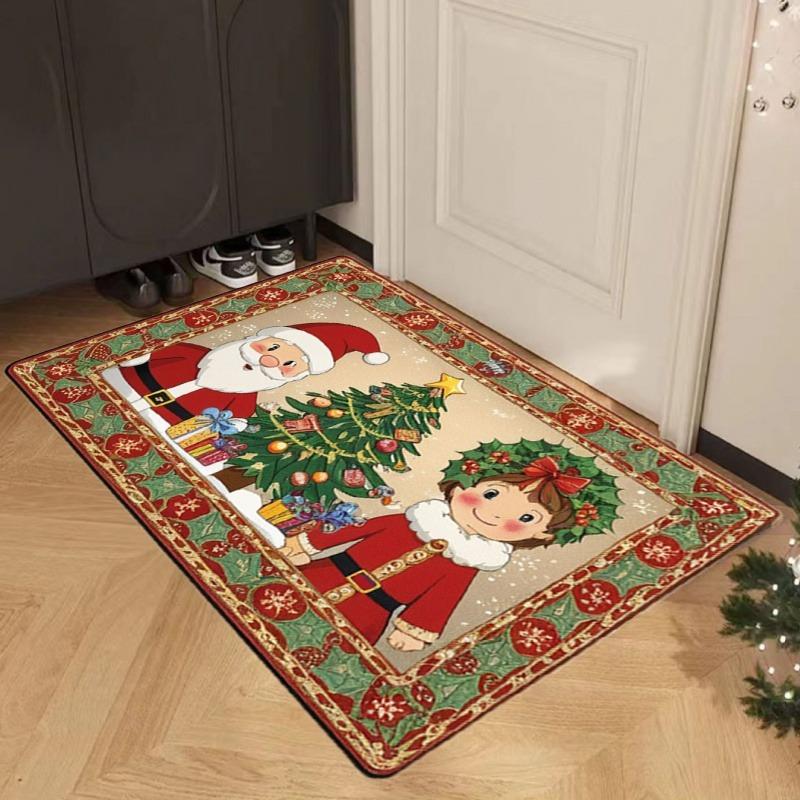 New Product  Christmas Decoration Carpet Entry Door Mat Bathroom Dirty Non-slip Mat  Holiday Decoration
