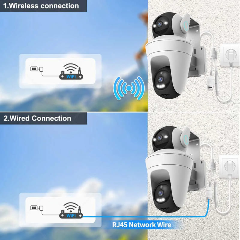 LS VISION 5K 10MP Wifi IP Camera 10X Zoom Dual Lens Outdoor PTZ Security Camera Auto Tracking Smart Home CCTV Cam 360° Video Surveillance
