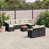 VidaXL Garden Lounge Set with Cushions 10 Pcs, Patio Sofas, Patio Furniture Set, Outdoor Furniture, Black 3257043