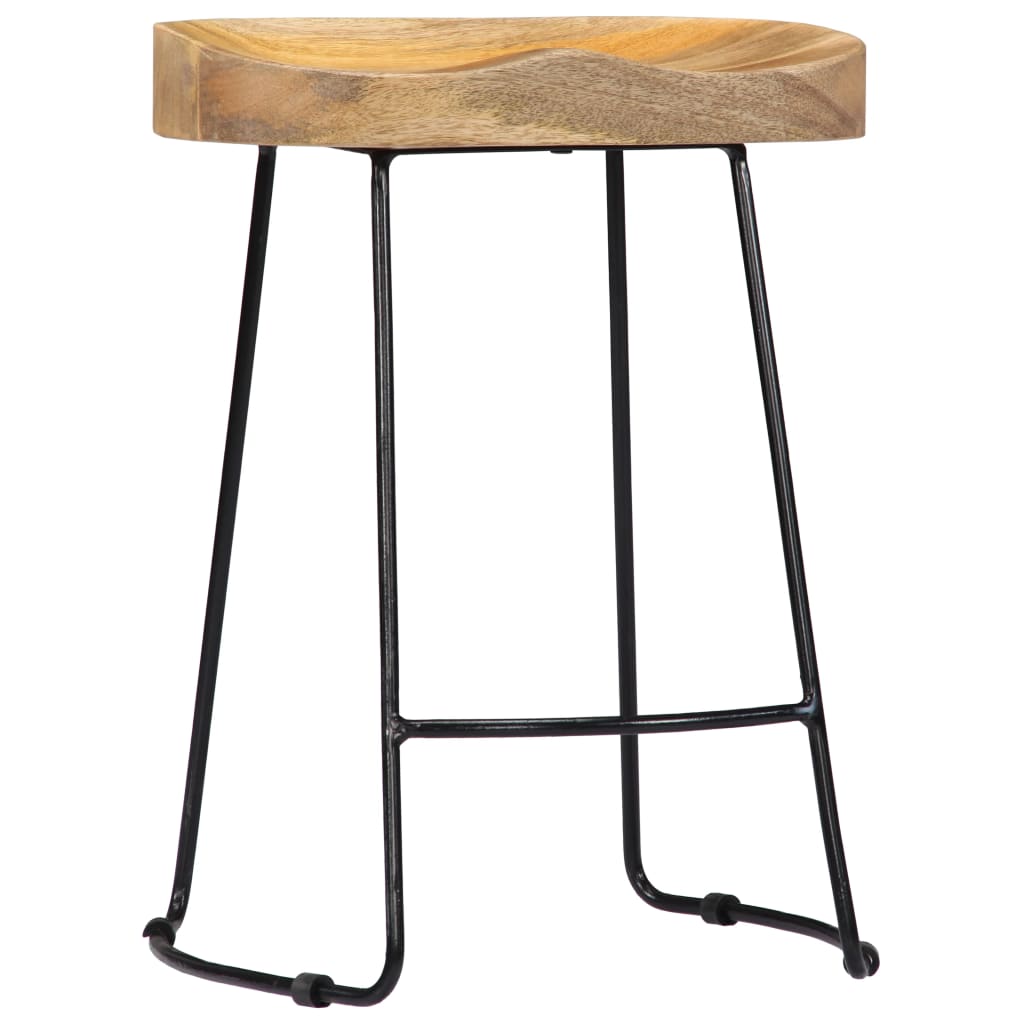 Vidaxl Gavin Bar Stools, 2 Pcs, Solid Mango Wood