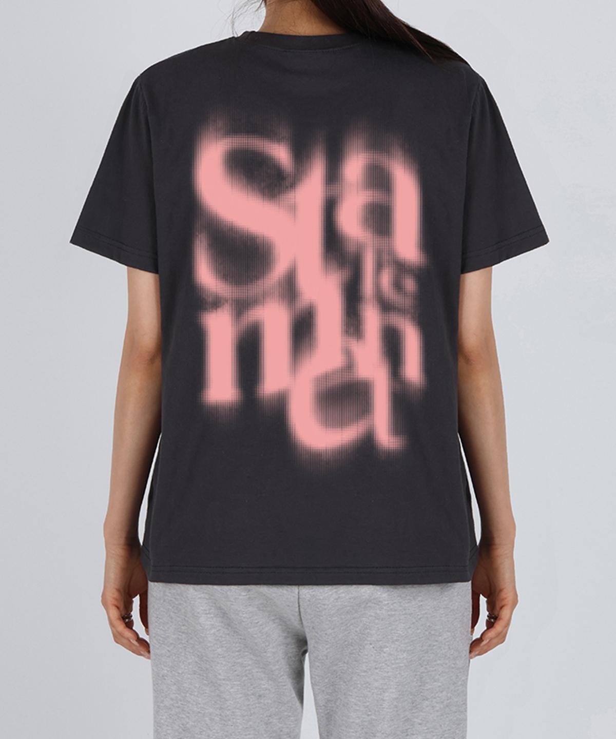 Poder Fit [Special Feature] Printed Crop Short Sleeve T-Shirt W Tag Swipe_Charcoal Charcoal/Free (Ft54)
