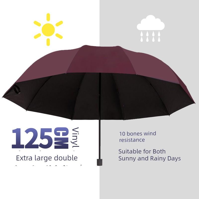 Umbrella Large Reinforced Thickened Strong Storm-Resistant Umbrella Female Dual-Use Sun Umbrella Sun Protection UV Protection