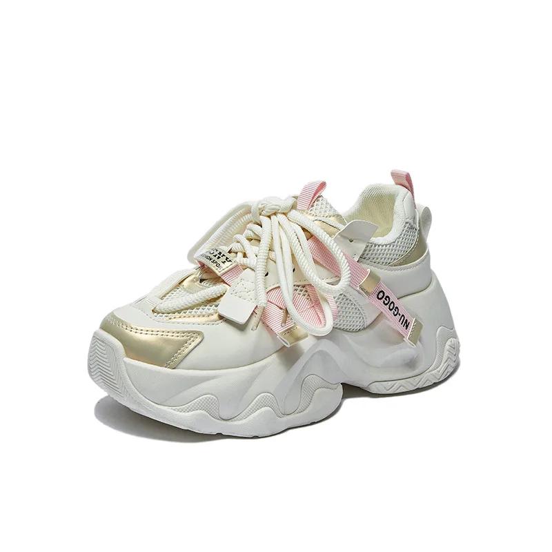 Fashion Womens Sports Shoes Thick Sole Casual Chunky Sneakers Mesh Breathable Trainers Sports Running Casual Shoes Zapatillas De Mujer