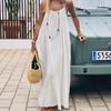 Camisole-Kleid für Damen, rückenfrei, lockerer langer Rock, Urlaubs-Zuhause-Stil