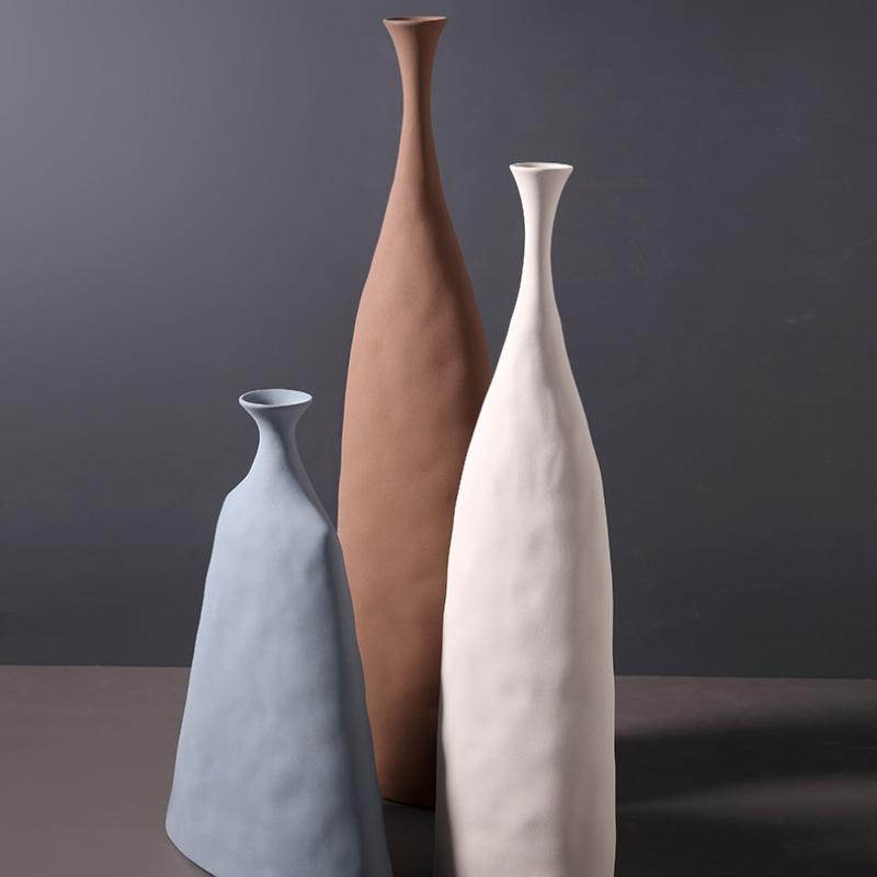 1 Stück nordischen Stil Morandi Farbe Porzellan Vase kreative Innendekoration Zuhause Wohnzimmer Dekor Blumenarrangement Blumenbehälter