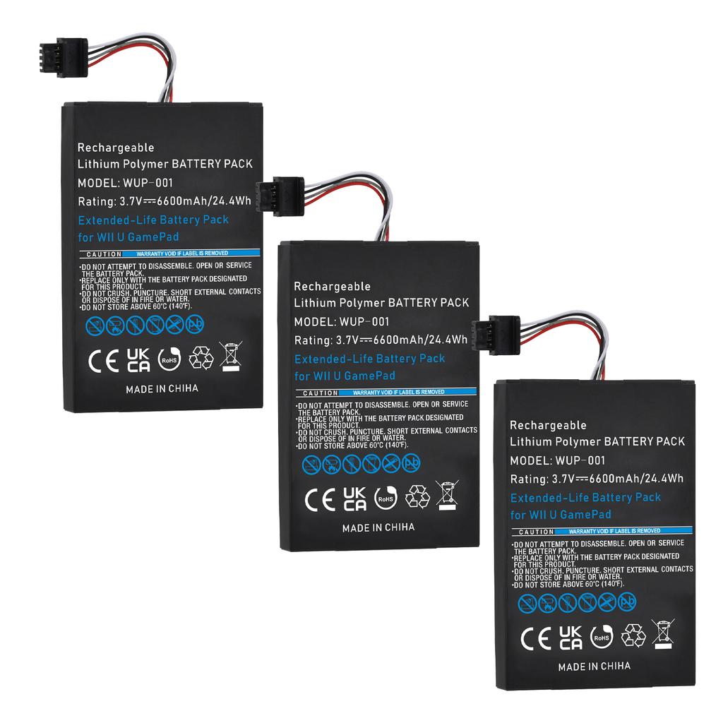 6600mAh Wii U Gamepad Battery Replacement Rechargeable Battery Pack for Nintendo Wii U Controller WUP-010 WUP-012