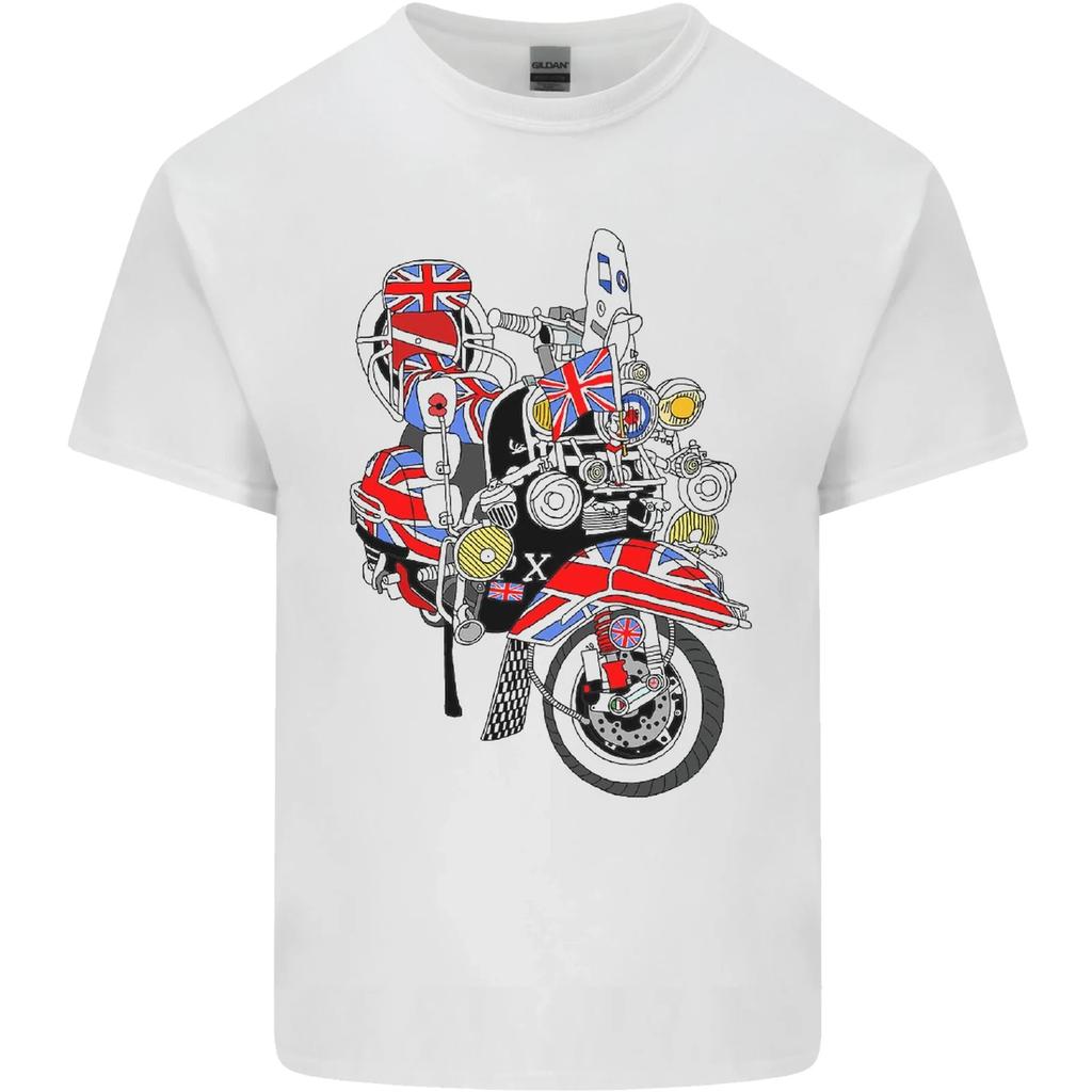 Union Jack MOD Scooter British Flag Bike Kids T-Shirt Childrens