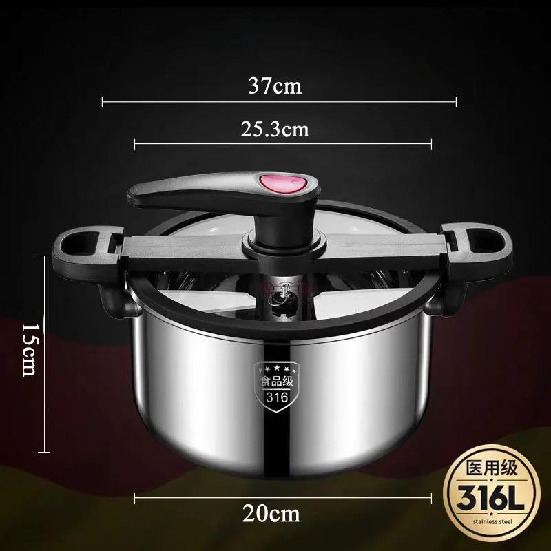 Multifunctional Household Pressure Stew Pot, 316L Stainless Steel, Micro Pressure Pot with five Layers of Thickened Steel