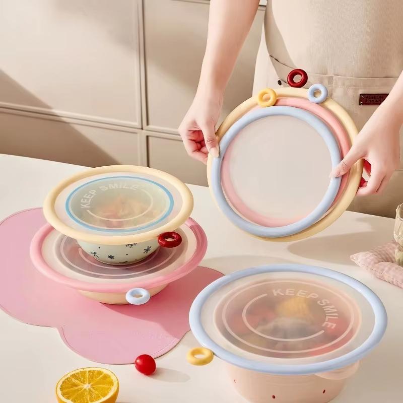 Universal Silicone Fresh-Keeping Lid Reusable Vacuum Suction Bowl Cover Microwave Splash Proof Heat Resistant Food Sealing Lid