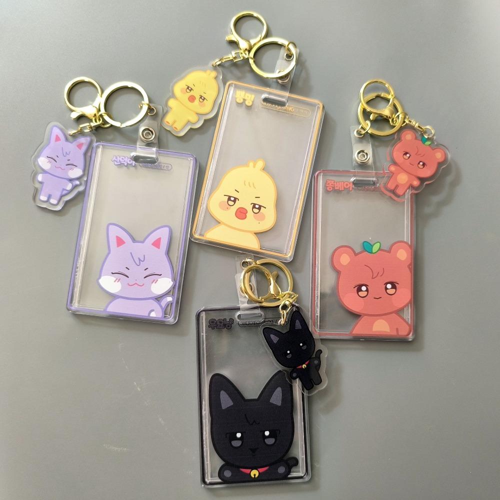 Aniteez Card Holder Keychain Keyring Acrylic Characters Photocard Sleeves Hongjoong Seonghwa Yunho Yeosang Keychain