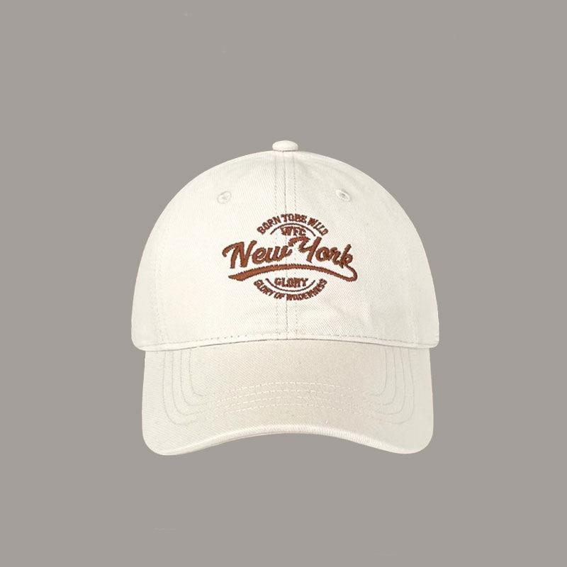 Baseball cap embroidered letters show the face small cap spring and summer sun protection sunshade retro curved brim hat tide