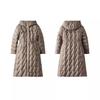 Korean version of the new fashionable thickened down jacket for women's medium and long models, over the knee, lengthened waist and thin warm jacket