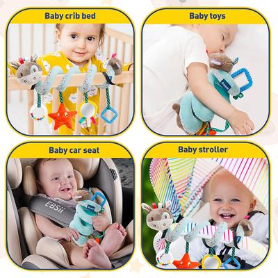 Jouets pour siège auto bébé Jouet d'activité pour poussette pour garçons filles 0 3 6 9 10 12 mois, Jouets en peluche spirale à suspendre, Jouets de remplissage pour bas de Noël bébé