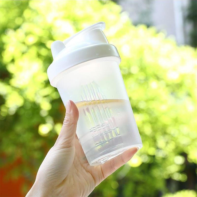 Sports Water Cup with Shaker Balls Leak Proof Drink Shaker Bottle Whey Protein Powder Mixing Bottle Fitness Gym Shaker Drink Cup