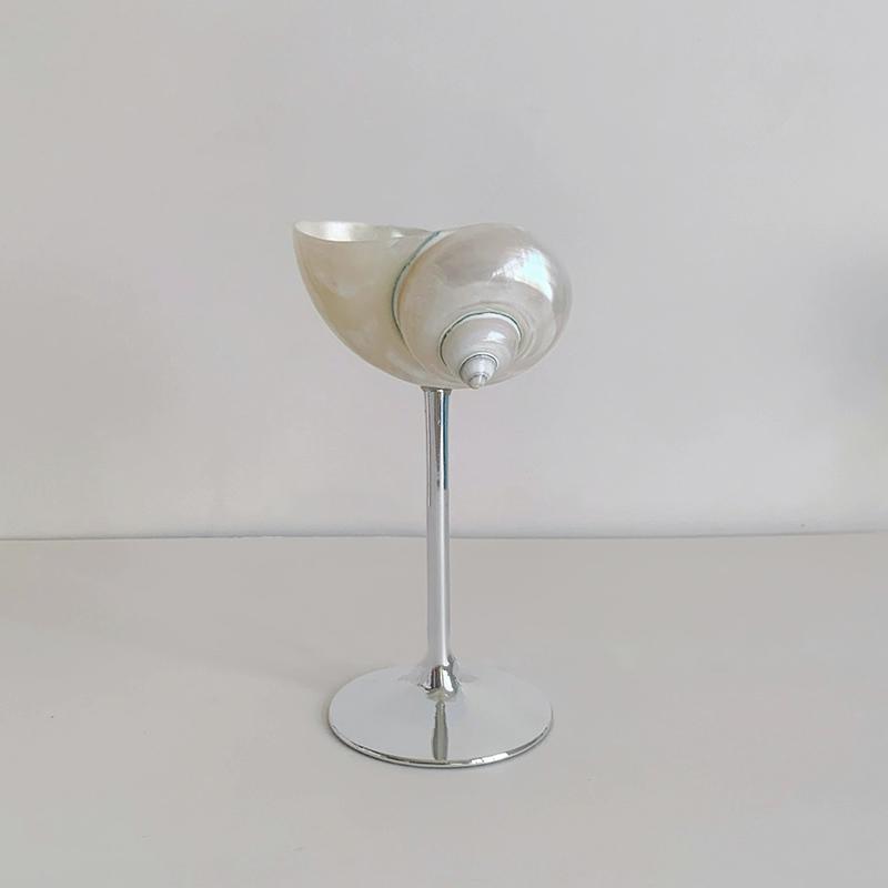 Originality Conch Wine Glass Goblet Handmade Banquet Natural Metal Glass Polishing Decoration Ornament Gift For Bar