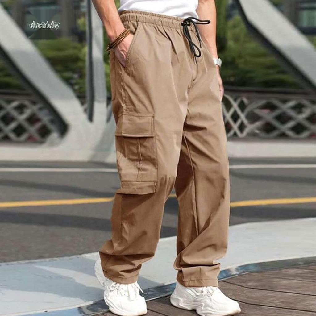 Summer 2023 Men's Loose Straight-Leg Cargo Pants - European and American Style