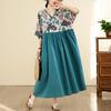 DIMANAF New 2026 Women Plus Size Summer Casual Long Dress Print Floral Cotton Loose Oversize Maxi Beach Sundress Elegant Vintage Lady