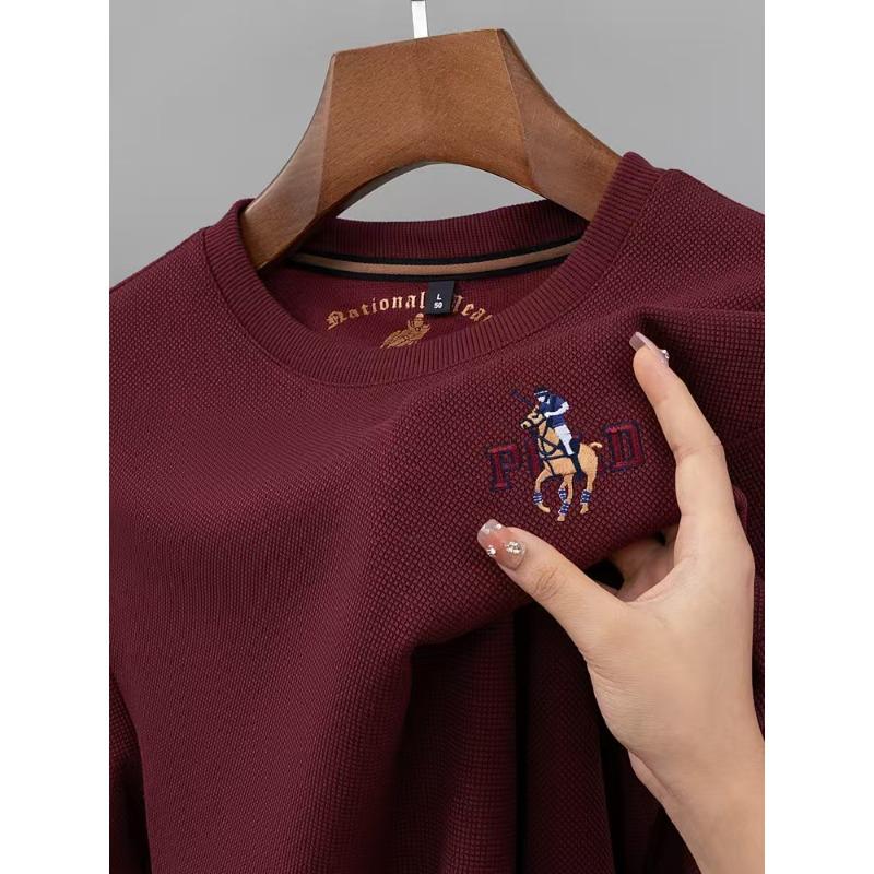 STORN Marca di Lusso Maglietta a Maniche Lunghe Uomo Primavera Autunno Moda Design Ricamo Logo Cavallo Pullover Felpa Casual Coreana