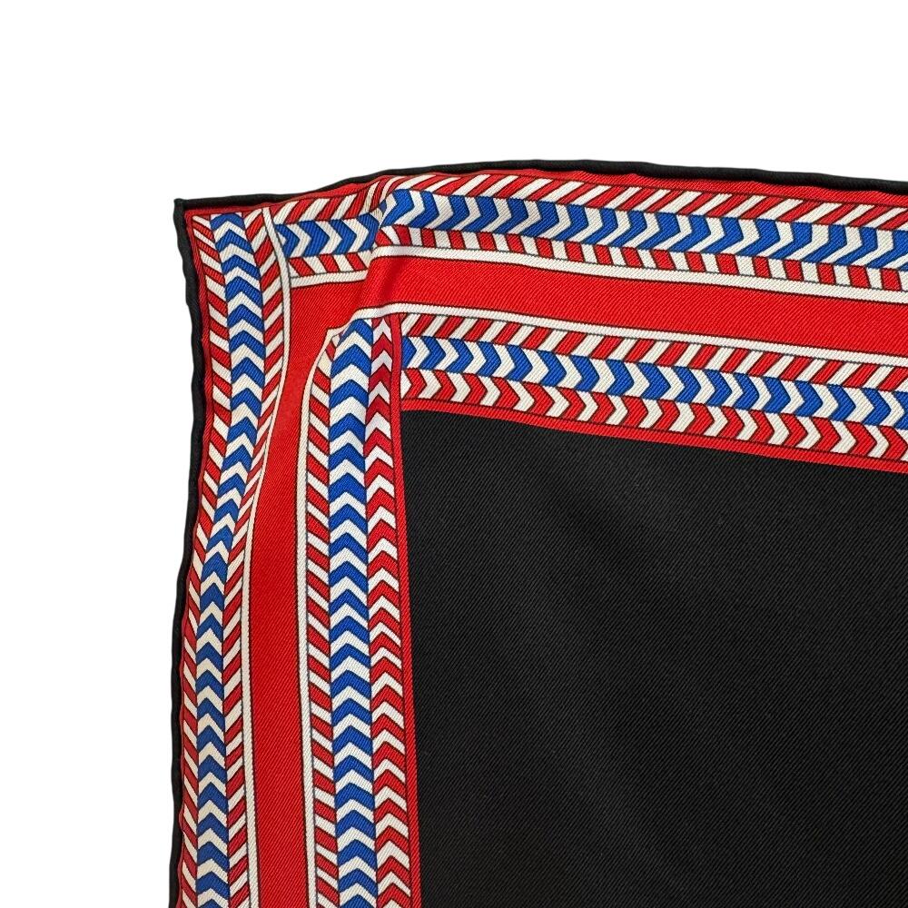 Hermes SELLE DES STEPPES (Saddle) Silk Calle 90 Scarf Navy Silk Used