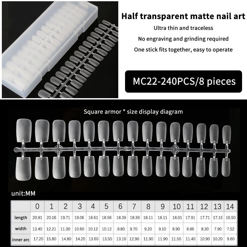 240 Stück Vollabdeckung Press-On-Nagelspitzen Stiletto Mandel Quadratisch Sarg Französisch Falsch Fake Soak-Off Gel-Nagelverlängerungsspitzen Kapsel