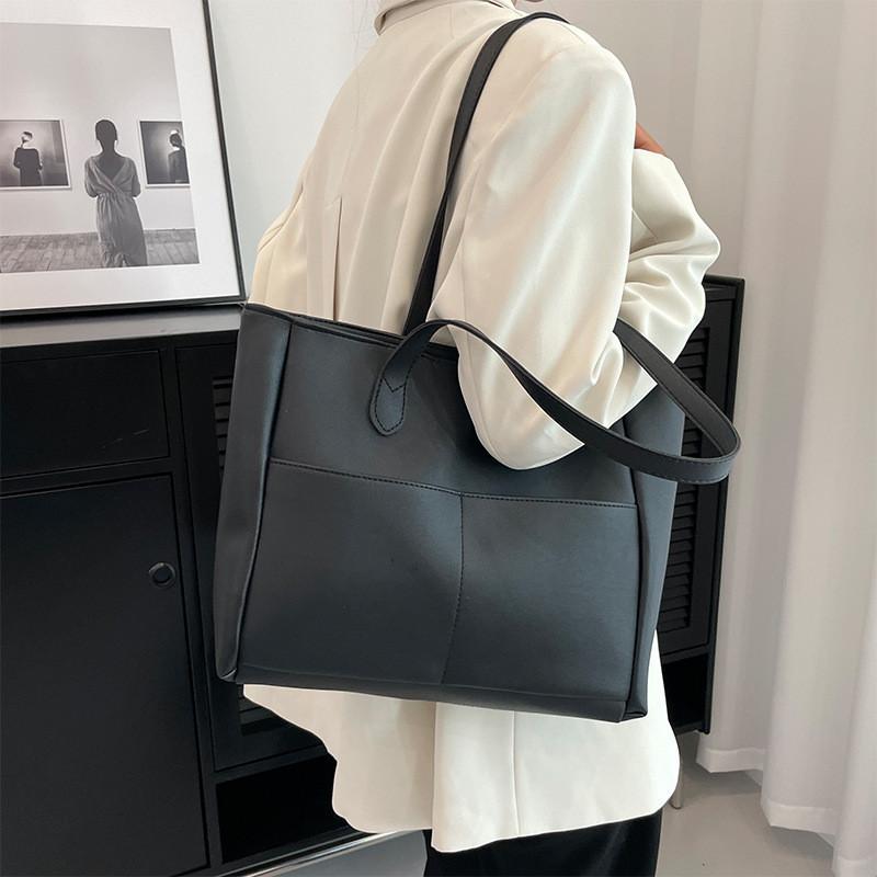 Stylish Large-capacity Street Fashion Tote Bag Pu Leather Shoulder Handbag