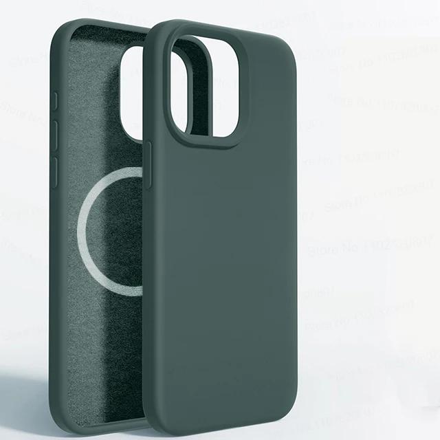 

For Magsafe Liquid Silicone Magnetic Case For For Iphone 16 15 14 13 12 11 Pro Max 16 14 15 Plus Wireless Charging Back Cover For iPhone 14 ProMax