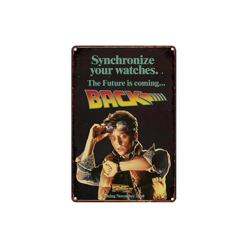 Zpátky do budoucnosti Slavný Sci-Fi Film Plechová cedule Kovová Železná deska Malba Retro Klasický Plakát Bar Ložnice Nástěnná Samolepka Umění Pl s