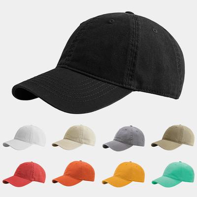 Casquette de Baseball Souple Couleur Unie Protection Solaire Casquette Extérieure Vieux Coton Casquette de Baseball Broderie