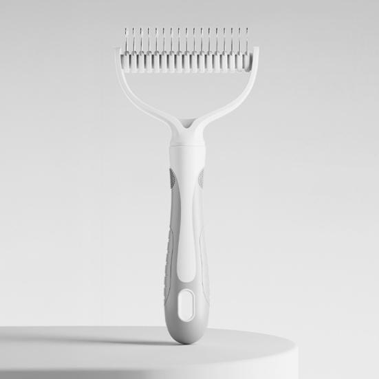 Pet Detangling Comb Double-Sided Metal Teeth Pet Dematting Tool Pet Grooming Comb Undercoat Rake for Long Hair Untangles Pet Hair Efficiently
