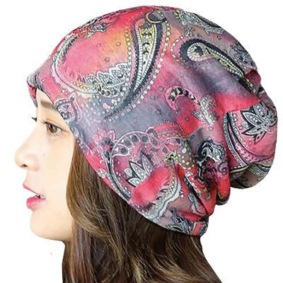 Paisley Knit Stylish Summer Knit CAP133 Women's Cap, Hat, (01 Red)