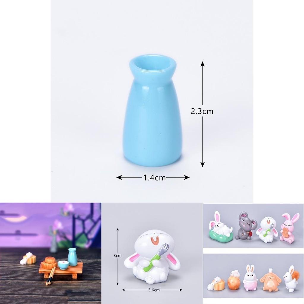 Playful Resin Rabbit Eat Mooncake Micro Landscape Decor Enhancing Festive Seasonal Displays