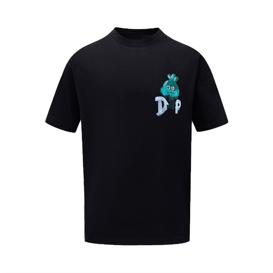 

2025 Summer Little Monster Cartoon Loose Short-Sleeve Unisex T-Shirt Small чёрный